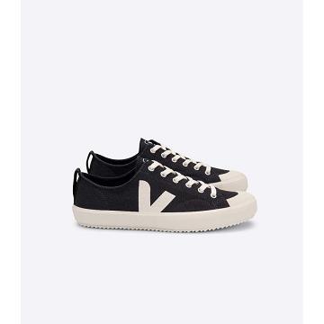 Men's Veja NOVA CANVAS Shoes Black/White | ZA 246QMA